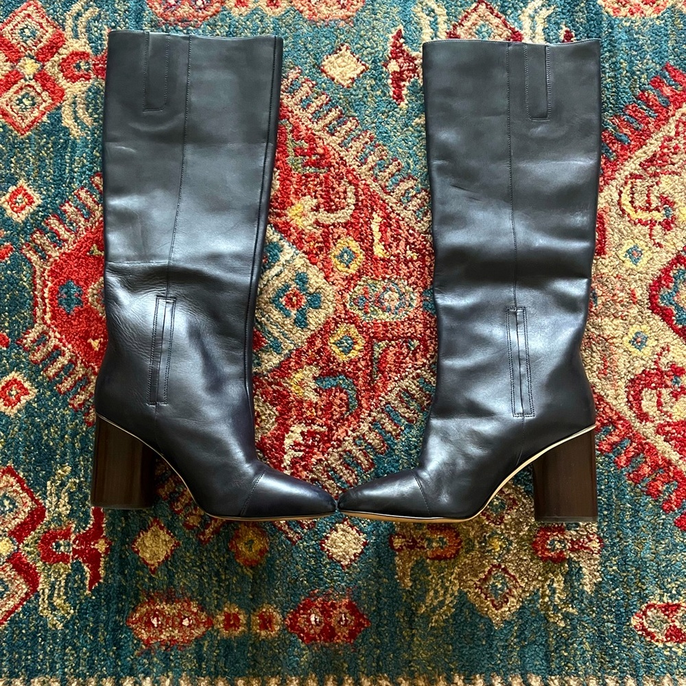 Chanel toe heeled boots
